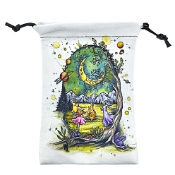 Mountain Бархатные упаковочные пакеты с принтом, шнурок сумки, для подарков, подарочные пакеты для вечеринок, прямоугольные, гора, 18x13 см