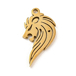 Golden 201 Stainless Steel Pendants, Laser Cut, Lion, Golden, 16.5x8x1mm, Hole: 1.2mm, 5pcs/bag