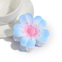 Светло-Голубой Цветочные пластиковые заколки для волос с когтями, аксессуары для волос для женщин и девочек, Небесно-голубой, 71x74 мм
