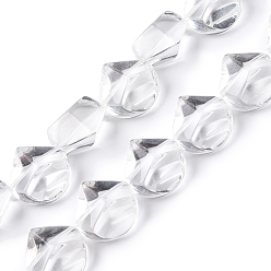 Прозрачный Прозрачные стеклянные бусины, слеза, прозрачные, 16x15.5x11~12 мм, отверстие : 0.8 мм, около 25 шт / нитка, 15.35 дюйм (39 см)