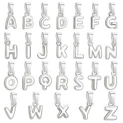 Letter A~Z 26 шт 26 стили латунные подвески, Письмо ~ Z, 9~11x3~8x2~3 мм, отверстие : 5x2.5 мм, 1 шт / стиль