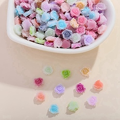 (52) Непрозрачная лаванда Кабошоны из непрозрачной смолы в виде цветка, разноцветные, 9x4~4.5 мм