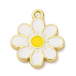 Белый Латунь эмаль подвески, стойки покрытие, долговечный, без кадмия и без свинца, , реальный 18 k позолоченный, белые, 16x13.5x1.5 мм, отверстие : 1.4 мм