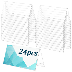 Прозрачный 24шт. акриловый держатель для таблички с номером стола, табличка с именем на столе для бизнес-конференции, свадьба, ресторан, прозрачные, 80x200x100 мм