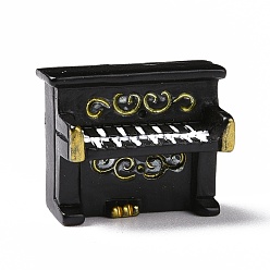 Черный Украшение дисплея из смолы в стиле ретро, для украшения дома, фотографическая опора, аксессуары для кукольного домика, пианино, чёрные, 19.5x24x12.5 мм