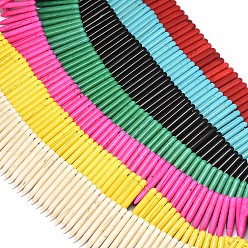 (52) Непрозрачная лаванда Синтетические бирюзовые градуированные пряди, форма клыка, разноцветные, 20~49x4.5~5 мм, отверстие : 1.2 мм, около 99 шт / нитка, 16.9~17.7 дюйм (43~45 см)