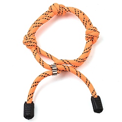 Сэнди Коричневый Браслеты из нейлоновой нити, со сплавом, для молодых людей орнамент, песчаный коричневый, 7-5/8 дюйм (19.5 см), внутренний диаметр: 2-3/8 ~3-1/8 дюйм (6~8 см)