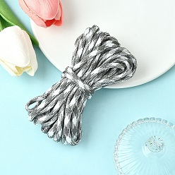 Серый 5m 7 внутренние сердечники полиэстер и спандекс корд канаты, с узорами, для изготовления веревочных браслетов, серые, 4 мм, около 5.47 ярдов (5 м) / комплект