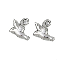 Нержавеющая Сталь Цвет 304 подвески из нержавеющей стали, очарование голубя, анти-тускнение, цвет нержавеющей стали, 16.5x19.5x4.5 мм, отверстие : 3.5 мм