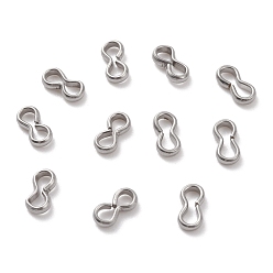 Stainless Steel Color Non-Tarnish 304 Stainless Steel Quick Link Connectors, Peanut Shape, Stainless Steel Color, 7x3x1.5mm, Inner Diameter: 2x6mm