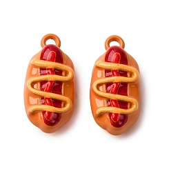 Коралловый Подвески из сплава краски для выпечки, хотдог, коралл, 15.5x7.5x5.5 мм, отверстие : 1.2 мм