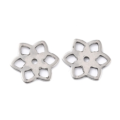 Edelstahl Farbe Anlaufgeschützt 201 Charms aus Edelstahl, Blume, Edelstahl Farbe, 14x14x0.8 mm, Bohrung: 1.5 mm