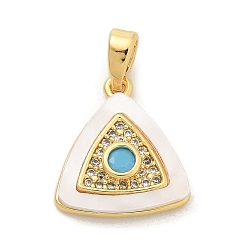 Настоящее золото 18K Подвески из латуни с микропаве из циркония, без кадмия, без никеля и без свинца, с подвесками из ракушек и стекла, реальный 18 k позолоченный, 15x13.5x2.5 мм, отверстие : 4.5x2 мм