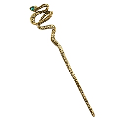 Античная Бронза Палочки для волос из сплава со стразами, змея, античная бронза, 170x35 мм