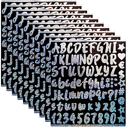 Белый Наборы лазерных наклеек с буквами из ПВХ, клейкие наклейки, для diy scrapbooking, оформление фотоальбома, белые, 215x185x0.1 мм