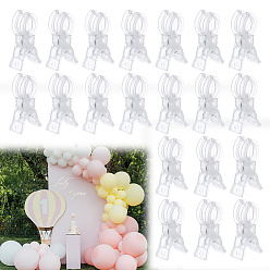 Clear 20Pcs ABS Plastic Clothes Drying Clip, Clear, 90x26x47.5mm, Hole: 5.5mm