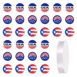 (52) Непрозрачная лаванда 300 шт 3 стили ручной работы из полимерной глины бусины, плоско-круглые, с 1 рулонной эластичной кристаллической нитью, разноцветные, 9~10x4~5 мм, отверстие : 1.6~2.5 мм, 100 шт / цвет