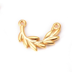 Лист Амулеты из нержавеющей стали, золотые, лист, 14x18 мм