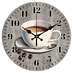 Food Настенные часы с принтом из мдф, для дома гостиная спальня украшение, плоско-круглые, кофе, 300 мм