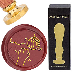 Footprint Латунная восковая печать с деревянной ручкой, для diy scrapbooking, след, 25 мм