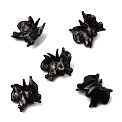 Черный Прозрачные бусины лэмпворк, бусины ручной работы золотой фольги стекла, бабочка, чёрные, 17~17.5x19~21x8.5 мм, отверстие : 1.5 мм