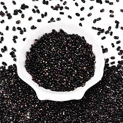Черный Стеклянные бусины Пикассо, окрашенные распылением, арахис, чёрные, 6x4x3 мм, отверстие : 1.2 мм, Около 4000 шт / фунт