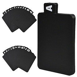 Черный 26шт. пластиковые разделители для папок с буквами A–Z, Вкладка индексной страницы для планировщика, блокнота и переплетных листов, прямоугольные, чёрные, 172x120x0.4 мм