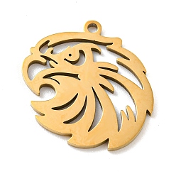 Golden 201 Stainless Steel Pendants, Laser Cut, Eagle, Golden, 17x17x1mm, Hole: 1.2mm