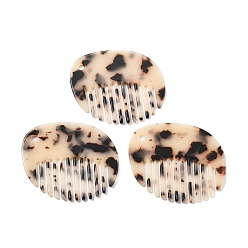 Фора Непрозрачные подвески из ацетата целлюлозы, расческа с леопардовым узором, оранжевые, 50x44x2.5 мм, отверстие : 3 мм