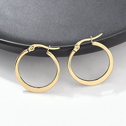 Золотой Серьги из 304 нержавеющей стали, гипоаллергенные серьги, золотые, 24~26x2 мм , штифт: 0.7x1 мм