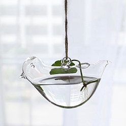 Птица Подвесные стеклянные горшки для растений, Прозрачная гидропонная стеклянная ваза для украшения дома в саду, птица, 120x80 мм