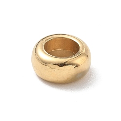 Golden Brass European Beads, Large Hole Beads, Rondelle, Golden, 11.5x5.5mm, Hole: 6mm