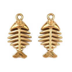 Настоящее золото 18K 304 Настройки горный хрусталь из нержавеющей стали кулон, Очарование рыб, ионное покрытие (ip), реальный 18 k позолоченный, пригодный для стразов 1.6 мм, 17.5x9x4.5 мм, отверстие : 1.2 мм