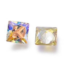 Райский Свет Кубического циркония указал назад кабошоны, граненые квадратные, райский блеск, 7x7x4 мм