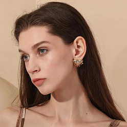 Золотой & Серебряный 304 двухцветные серьги-гвоздики в форме сердца из нержавеющей стали, золотой и серебряный, 29x27 мм