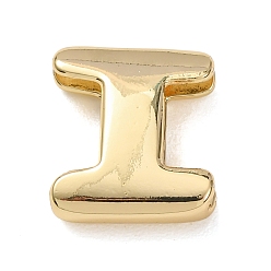 Letter I Латунные бусины, долговечный, стойки покрытие, без свинца и без кадмия, реальный 18 k позолоченный, Буква "i", 20.5x18x6.5 мм, отверстие : 18x4 мм