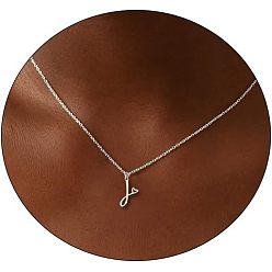 Letter J Модные латунные ожерелья с подвеской в виде сердца для женщин, платина, буква J, 16.54 дюйм (42 см)