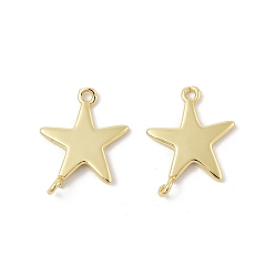 Настоящее золото 18K Подвески из латуни, без кадмия и без свинца, звезда, реальный 18 k позолоченный, 20x16x2 мм, отверстие : 1.5 мм