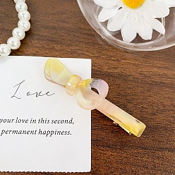 Желтый Заколки для волос из кожи аллигатора с бантиком из ацетата целлюлозы (смола), аксессуары для волос для девочек и женщин, желтые, 20x65 мм