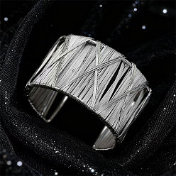 Платина Браслеты-манжеты из железной проволоки, широкие браслеты для женщин, платина, внутренний диаметр: 2.56 дюйм (6.5 см), шириной 40 мм 