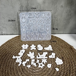 Белый Кулон силиконовые формы, Новогодняя тема, белые, 110x120x4.5 мм