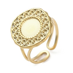 Настоящее золото 18K Ионное покрытие (ip) 304 перстни из нержавеющей стали, реальный 18 k позолоченный, размер США 6 3/4 (17.1 мм), лоток : 8 мм