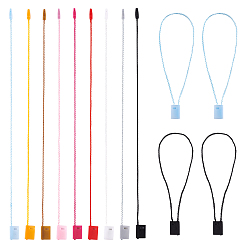 (52) Непрозрачная лаванда Шнур из полиэстера с биркой, пластиковые метки, разноцветные, 185~195x1 мм, 9 цветов, 100 шт / цвет, 900 шт / комплект