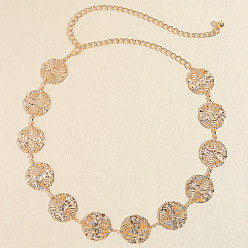 Золотой Цепочки для талии и живота из цинкового сплава с железными звеньями-монетками для женщин, золотые, 1130 мм