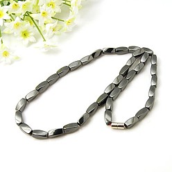 Black Magnetic Synthetic Hematite Necklaces, with Twist Beads and Brass Magnetic Clasps, Black, 20 inch