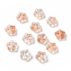 Сэнди Коричневый Прозрачные стеклянные бусины, цветка сливы цветок, песчаный коричневый, 12.5x13x5.5 мм, отверстие : 1.2 мм