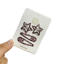 Ярко-Розовый 4шт. заколки для волос из сплава для девочек, ярко-розовый, 60x20x10 мм