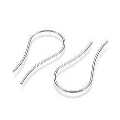 Stainless Steel Color Tarnish Resistant 304 Stainless Steel Earring Hooks, Ear Wire, Stainless Steel Color, 30x0.8mm, 20 Gauge
