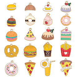 Food 2 устанавливает подвески из сплава эмали, золотые, пищевые чары, 11~27x13~20x1.5~4 мм, отверстие : 1~2 мм, о 20 шт / комплект