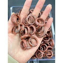 Джаспер Кунжут Кольца на палец из натурального кунжута и яшмы, внутренний диаметр: 17~20 мм